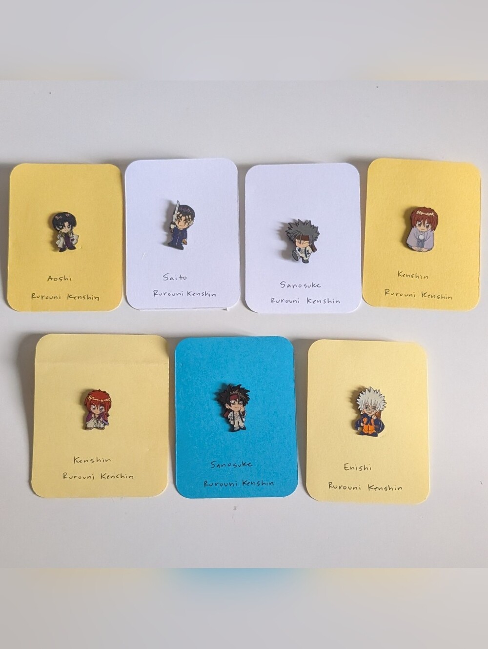 Vintage Rurouni Kenshin Anime Enamel Pins